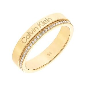 Calvin Klein Women's MINIMAL LINEAR Collection Ring in Yellow Gold Embellished with Crystals 35000201D Calvin Klein Women's MINIMAL LINEAR Collection Ring in Yellow Gold Embellished with Crystals 35000201D