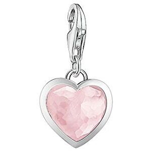 Thomas Sabo Women Charm Pendant Heart Rose Quartz Charm Club 925 Sterling Silver 1361-034-9 Thomas Sabo Women Charm Pendant Heart Rose Quartz Charm Club 925 Sterling Silver 1361-034-9