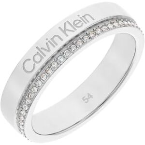 Calvin Klein Women's MINIMAL LINEAR Collection Ring in Stainless Steel Embellished with Crystals 35000200B Calvin Klein Women's MINIMAL LINEAR Collection Ring in Stainless Steel Embellished with Crystals 35000200B