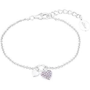 s.Oliver bracelet 925 sterling silver girls children bracelet, with zirconia synth., 14+2 cm, silver, heart, comes in jewelry gift box s.Oliver bracelet 925 sterling silver girls children bracelet, with zirconia synth., 14+2 cm, silver, heart, comes in jewelry gift box