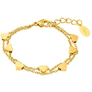 s.Oliver bracelet stainless steel girls children bracelet, 14+2 cm, gold, heart, comes in jewelry gift box s.Oliver bracelet stainless steel girls children bracelet, 14+2 cm, gold, heart, comes in jewelry gift box
