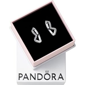 PANDORA Timeless Sparkling Wave sterling silver hoop earrings with clear cubic zirconia PANDORA Timeless Sparkling Wave sterling silver hoop earrings with clear cubic zirconia