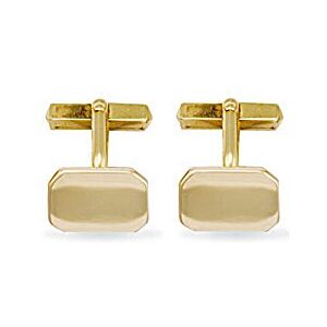 Jewelco London Men's Solid 9ct Yellow Gold Heavyweight Rectangular Swivel Back Cufflinks