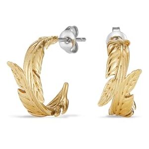 Olivia Burton Women's FEATHERS Collection Hoop Earrings in Yellow Gold with Feather Shape 24100219 Olivia Burton Women's FEATHERS Collection Hoop Earrings in Yellow Gold with Feather Shape 24100219