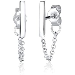 Elli Women Chain Geo Basic Trend 925 Sterling Silver Earrings Elli Women Chain Geo Basic Trend 925 Sterling Silver Earrings