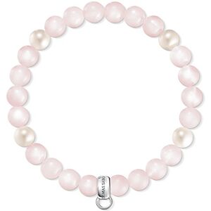 Thomas Sabo Women Charm Bracelet Freshwater Pearl Rose Quartz Charm Club 925 Sterling Silver X0222-469-9 Thomas Sabo Women Charm Bracelet Freshwater Pearl Rose Quartz Charm Club 925 Sterling Silver X0222-469-9