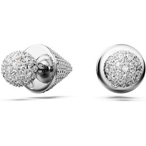 Swarovski Luna Stud Pierced Earrings, Spike and Ball Motif with White Crystal Pavé, Rhodium Plated Setting, from the Luna Collection Swarovski Luna Stud Pierced Earrings, Spike and Ball Motif with White Crystal Pavé, Rhodium Plated Setting, from the Luna Collection
