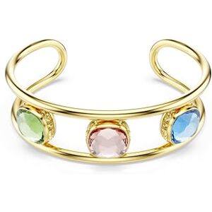 Swarovski Chroma cuff, Cushion cut, Green, Gold-tone plated Swarovski Chroma cuff, Cushion cut, Green, Gold-tone plated