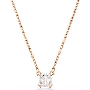 Swarovski Stilla Attract pendant, Square cut, White, Rose gold-tone plated Swarovski Stilla Attract pendant, Square cut, White, Rose gold-tone plated
