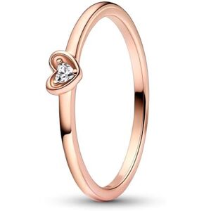 PANDORA Moments Radiant Heart 14k rose gold-plated ring with clear cubic zirconia, 50 PANDORA Moments Radiant Heart 14k rose gold-plated ring with clear cubic zirconia, 50