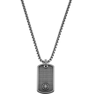 s.Oliver Chain with pendant stainless steel men's necklace, 55 + 5 cm, gray, compass, comes in jewelry gift box, 2036846 s.Oliver Chain with pendant stainless steel men's necklace, 55 + 5 cm, gray, compass, comes in jewelry gift box, 2036846
