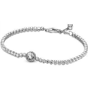 PANDORA Timeless Sterling silver Sparkling Halo Tennis bracelet with clear cubic zirconia, 16 PANDORA Timeless Sterling silver Sparkling Halo Tennis bracelet with clear cubic zirconia, 16