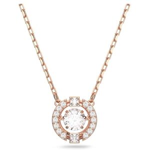 Swarovski Sparkling Dance necklace, Round cut, White, Rose gold-tone plated Swarovski Sparkling Dance necklace, Round cut, White, Rose gold-tone plated