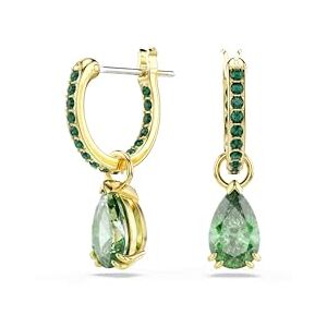 Swarovski Attract Drop Earrings, Green Pear-Cut and Round-Cut Crystals in a Gold-Tone Finished Setting, Part of the Attract Collection Swarovski Attract Drop Earrings, Green Pear-Cut and Round-Cut Crystals in a Gold-Tone Finished Setting, Part of the Attract Collection
