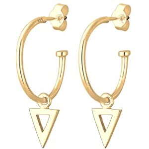 Elli Women's 925 Sterling Silver Gold Plated Geo Trend Creole Triangle Earrings 0310931016 Elli Women's 925 Sterling Silver Gold Plated Geo Trend Creole Triangle Earrings 0310931016