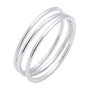 Elli Women's 925 Sterling Silver Xilion Cut Basic Spiral Wrapped Ring, Size P Elli Women's 925 Sterling Silver Xilion Cut Basic Spiral Wrapped Ring, Size P