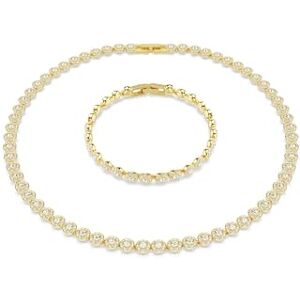 Swarovski Una Angelic set, Round cut, White, Gold-tone plated Swarovski Una Angelic set, Round cut, White, Gold-tone plated
