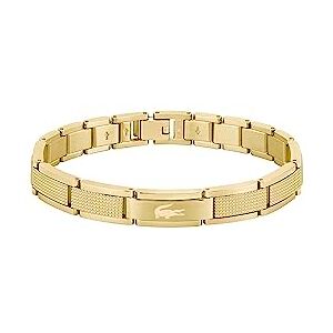 Lacoste Men's STENCIL Collection Link Bracelet in Yellow Gold Embellished with Petit Piqué Pattern 2040219 Lacoste Men's STENCIL Collection Link Bracelet in Yellow Gold Embellished with Petit Piqué Pattern 2040219