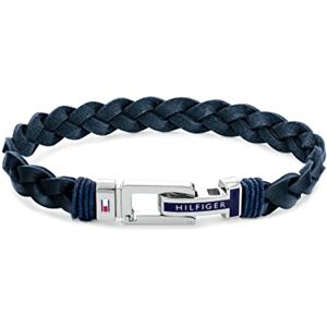 Tommy Hilfiger Jewelry Men's Braided Leather Bracelet Blue 2790308 Tommy Hilfiger Jewelry Men's Braided Leather Bracelet Blue 2790308