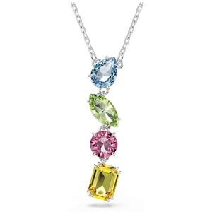 Swarovski Gema Y pendant, Mixed cuts, Multicoloured, Rhodium plated Swarovski Gema Y pendant, Mixed cuts, Multicoloured, Rhodium plated