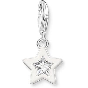 Thomas Sabo Charm Club Charm pendant star with white stones and white cold enamel Recycled 925 silver, Women, 2044-041-14 Thomas Sabo Charm Club Charm pendant star with white stones and white cold enamel Recycled 925 silver, Women, 2044-041-14