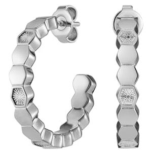 Olivia Burton Women's PETITE HONEYCOMB Collection Hoop Earrings in Stainless Steel with Hexagonal Charms 24100301 Olivia Burton Women's PETITE HONEYCOMB Collection Hoop Earrings in Stainless Steel with Hexagonal Charms 24100301