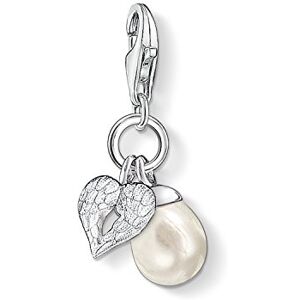 Thomas Sabo Women Charm Pendant Pearl Heart Wings Charm Club 925 Sterling Silver 0779-082-14 Thomas Sabo Women Charm Pendant Pearl Heart Wings Charm Club 925 Sterling Silver 0779-082-14