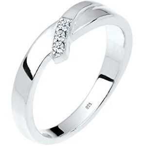 DIAMORE Elli DIAMONDS Ring Women Engagement Classic Trio with Diamond (0.04 ct.) in 925 Sterling Silver DIAMORE Elli DIAMONDS Ring Women Engagement Classic Trio with Diamond (0.04 ct.) in 925 Sterling Silver