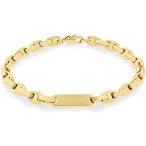 Calvin Klein Men's BOLD METALS Collection Chain Bracelet in Yellow Gold with an Engraved Plaque 35000412 Calvin Klein Men's BOLD METALS Collection Chain Bracelet in Yellow Gold with an Engraved Plaque 35000412