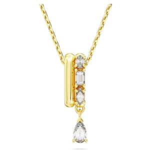 Swarovski Dextera Pendant Necklace, White Crystals in Mixed Cuts on a Gold-Tone Plated Chain, from the Dextera Collection Swarovski Dextera Pendant Necklace, White Crystals in Mixed Cuts on a Gold-Tone Plated Chain, from the Dextera Collection
