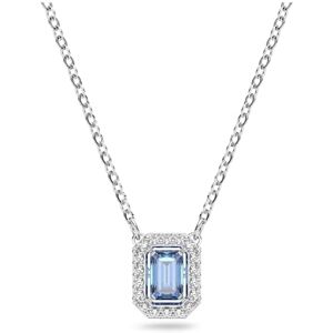 Swarovski Blue Pendant Necklace, Blue Octagon Cut Crystal in Rhodium Plated Setting, from the Millenia Collection Swarovski Blue Pendant Necklace, Blue Octagon Cut Crystal in Rhodium Plated Setting, from the Millenia Collection