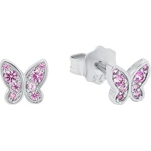 s.Oliver stud earrings 925 Sterling silver girls' children's earrings, with zirconia synth., 0.5 cm, silver, butterfly, comes in jewelry gift box 2036822 s.Oliver stud earrings 925 Sterling silver girls' children's earrings, with zirconia synth., 0.5 cm, silver, butterfly, comes in jewelry gift box 2036822