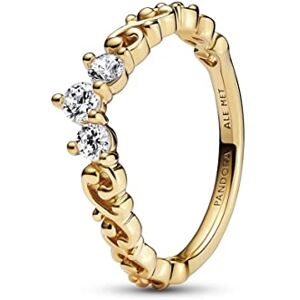 PANDORA Moments Regal tiara 14k gold-plated ring with clear cubic zirconia, 50 PANDORA Moments Regal tiara 14k gold-plated ring with clear cubic zirconia, 50