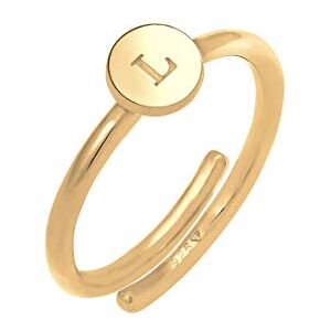 Elli Ring Women Letter L Basic Minimal Ajustable In 925 Sterling Silver Gold-Plated Elli Ring Women Letter L Basic Minimal Ajustable In 925 Sterling Silver Gold-Plated