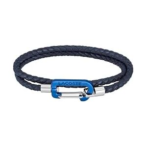 Lacoste Men's MATT Collection Leather Bracelet Navy Blue 2040315 Lacoste Men's MATT Collection Leather Bracelet Navy Blue 2040315