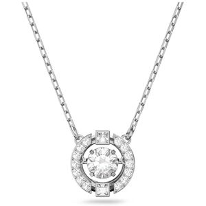 Swarovski Sparkling Dance necklace, Round cut, White, Rhodium plated Swarovski Sparkling Dance necklace, Round cut, White, Rhodium plated
