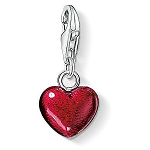 Thomas Sabo Women Charm Pendant Red Heart Charm Club 925 Sterling Silver 0794-007-10 Thomas Sabo Women Charm Pendant Red Heart Charm Club 925 Sterling Silver 0794-007-10