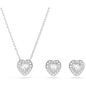 Swarovski x Ariana Grande Jewellery Set, Necklace & Stud Earrings, Heart Motif with Clear Mixed-Cut Crystals in a Rhodium-Finished Setting, Part of the Ariana Grande x Capsule Collection Swarovski x Ariana Grande Jewellery Set, Necklace & Stud Earrings, Heart Motif with Clear Mixed-Cut Crystals in a Rhodium-Finished Setting, Part of the Ariana Grande x Capsule Collection