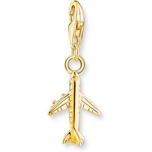 Thomas Sabo Charm Club Charm pendant airplane gold plated 18k gold plating Recycled 925 silver, Women, 2012-413-39 Thomas Sabo Charm Club Charm pendant airplane gold plated 18k gold plating Recycled 925 silver, Women, 2012-413-39