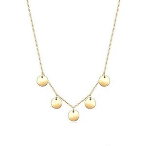 Elli Women's 925 Sterling Silver Gold Plated Circle Geo Minimal Necklace of Length 45 cm Elli Women's 925 Sterling Silver Gold Plated Circle Geo Minimal Necklace of Length 45 cm
