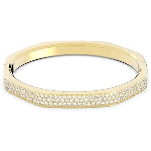 Swarovski Dextera Bangle, Pavé, White Crystals in a Gold Tone Plated Setting, from the Dextera Collection, Size Extra Large Swarovski Dextera Bangle, Pavé, White Crystals in a Gold Tone Plated Setting, from the Dextera Collection, Size Extra Large