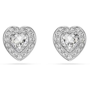 Swarovski Ariana Grande x stud earrings, Mixed cuts, Heart, White, Rhodium plated Swarovski Ariana Grande x stud earrings, Mixed cuts, Heart, White, Rhodium plated
