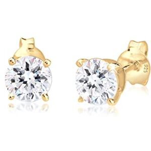 Elli Earrings Studs Solitair Basic Crystals 925 Sterling Silver Gold Plated Elli Earrings Studs Solitair Basic Crystals 925 Sterling Silver Gold Plated