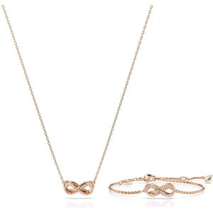 Swarovski Hyperbola set, Infinity, White, Rose gold-tone plated Swarovski Hyperbola set, Infinity, White, Rose gold-tone plated
