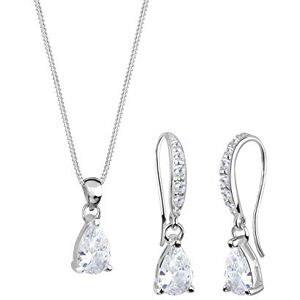 Elli Women Genuine Jewellery Sets Jewelry Set Sparkle Drop 925 Sterling Silver Zircon White Length 45 cm Elli Women Genuine Jewellery Sets Jewelry Set Sparkle Drop 925 Sterling Silver Zircon White Length 45 cm
