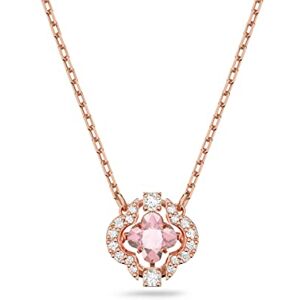 Swarovski Sparkling Dance necklace, Clover, Pink, Rose gold-tone plated Swarovski Sparkling Dance necklace, Clover, Pink, Rose gold-tone plated