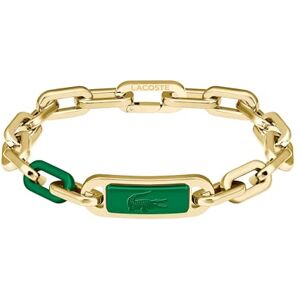 Lacoste Men's CREW Collection Chain Bracelet in Yellow Gold with an Engraved Plaque 2040370 Lacoste Men's CREW Collection Chain Bracelet in Yellow Gold with an Engraved Plaque 2040370