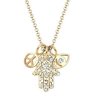 Elli Necklace Talisman Crystal Hamsa Gold Plated 925 Sterling Silver Elli Necklace Talisman Crystal Hamsa Gold Plated 925 Sterling Silver