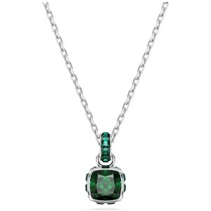 Swarovski Birthstone pendant, Square cut, May, Green, Rhodium plated Swarovski Birthstone pendant, Square cut, May, Green, Rhodium plated