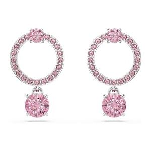 Swarovski Attract Drop Earrings, Pink Round-Cut Crystals in a Rhodium-Finished Setting, Part of the Attract Collection Swarovski Attract Drop Earrings, Pink Round-Cut Crystals in a Rhodium-Finished Setting, Part of the Attract Collection
